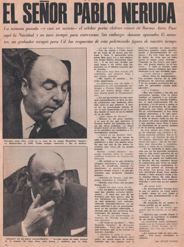 Entrevista a Pablo Neruda